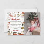 クリスマスサンタバースデーパーティーの写真 サンキューカード (正面)