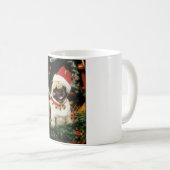 クリスマスサンタパグマグ コーヒーマグカップ (正面右)