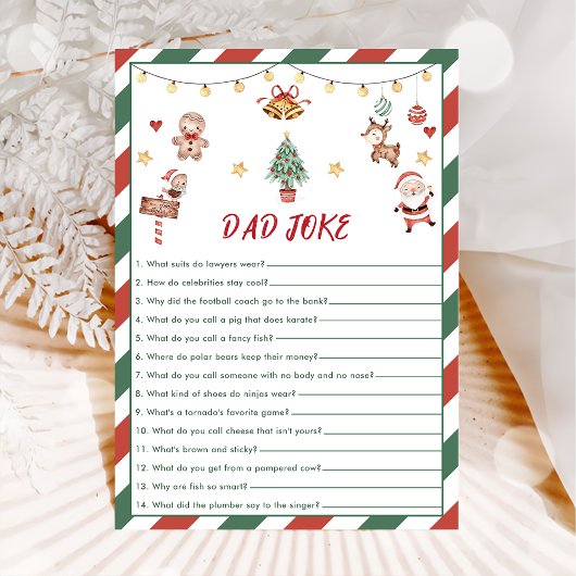 クリスマスサンタパパのジョーク赤ちゃんシャワーゲームカード 招待状