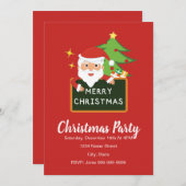 クリスマスサンタパーティの招待状 招待状 (正面/裏面)