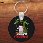 クリスマスサンタヒッポパにカバが欲しい キーホルダー (正面)