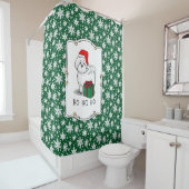 クリスマスサンタビコンフリースドッグかわいい シャワーカーテン (インサイチュ)