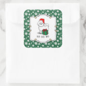 クリスマスサンタビコンフリースドッグかわいい スクエアシール (バッグ)