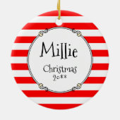 クリスマスサンタビコンフリースドッグかわいい セラミックオーナメント (裏面)