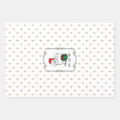 クリスマスサンタビコンフリースドッグかわいい ラッピングペーパーシート (正面3)