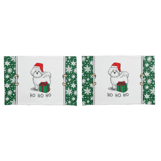 クリスマスサンタビコンフリースドッグかわいい 枕カバー (フロントセット)