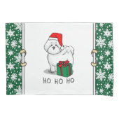 クリスマスサンタビコンフリースドッグかわいい 枕カバー (正面左)