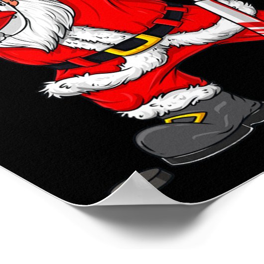 クリスマスサンタビンホッケープレイヤーボーイズ子供ダ ポスター (角)