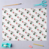 クリスマスサンタピットブル（リットブリンドルホワイト3）かわいい 薄葉紙 (クラフト)