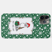 クリスマスサンタピットブル(リットブリンドルホワイト3)かわいい Case-Mate iPhoneケース (裏面(横))