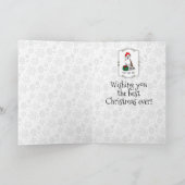 クリスマスサンタピットブル(lt brindle white 3)かわいい カード (内部)