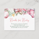 クリスマスサンタピンクの赤ちゃんシャワー用の本 エンクロージャーカード (正面)