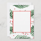 クリスマスサンタピンクフラミンゴグリーンクリスマスリース シーズンカード (裏面)