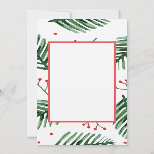 クリスマスサンタピンクフラミンゴグリーンクリスマスリース シーズンカード (裏面)