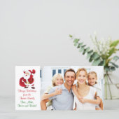 クリスマスサンタファミリーフォトカード シーズンカード (スタンド正面)