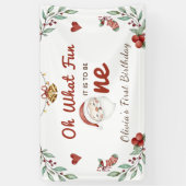 クリスマスサンタファースト誕生日バナー 横断幕 (縦)