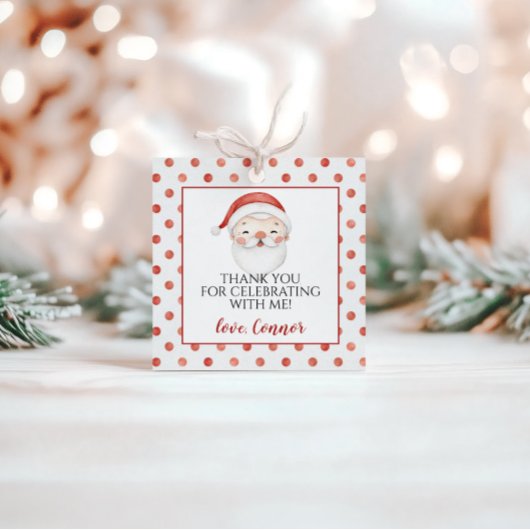 クリスマスサンタファースト誕生日メッセージカード フェイバータグ