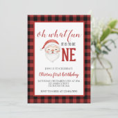 クリスマスサンタファースト誕生日招待状 招待状 (スタンド正面)