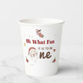 クリスマスサンタファースト誕生日紙カップ 紙コップ (正面)