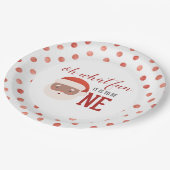 クリスマスサンタファースト誕生日紙プレート ペーパープレート (アングル)