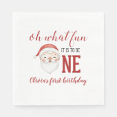 クリスマスサンタファースト誕生日 スタンダードランチョンナプキン (正面)