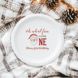 クリスマスサンタファースト誕生日 ペーパープレート