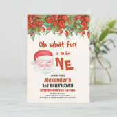 クリスマスサンタファースト誕生日 招待状 (スタンド正面)