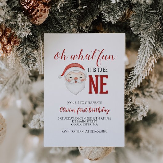クリスマスサンタファースト誕生日 招待状