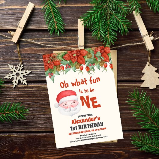 クリスマスサンタファースト誕生日 招待状