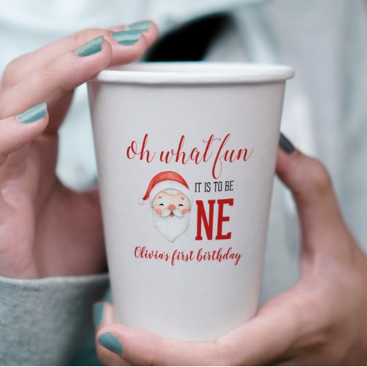 クリスマスサンタファースト誕生日 紙コップ