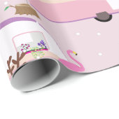 クリスマスサンタフラミンゴトレーラーパーク ラッピングペーパー (ロールコーナー)