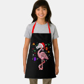 クリスマスサンタフラミンゴラバーおもしろいクラシック エプロン (インサイチュ)