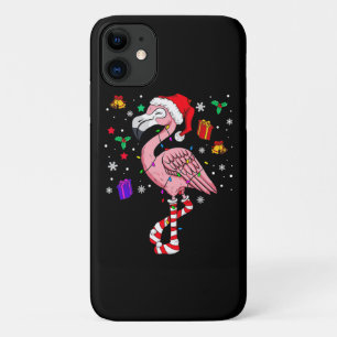 クリスマスサンタフラミンゴラバーおもしろいクラシック iPhone 11 ケース