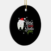 クリスマスサンタフロス歯科衛生士歯科医Gi セラミックオーナメント (右)