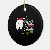 クリスマスサンタフロス歯科衛生士歯科医Gi セラミックオーナメント (左)