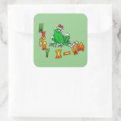 クリスマスサンタフロージメリークリスマスのお客様。シール スクエアシール (バッグ)