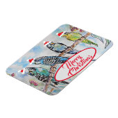 クリスマスサンタブジーズおもしろいバードカード マグネット (左側)