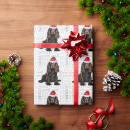 クリスマスサンタブラウンコッカースパニエル犬ホリデードッグ ラッピングペーパー