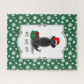 クリスマスサンタブラックラブラドールリトリエバーキュート ジグソーパズル (横)