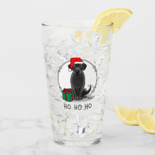 クリスマスサンタブラックラブラドールリトリエバーキュート タンブラーグラス