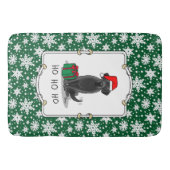 クリスマスサンタブラックラブラドールリトリエバーキュート バスマット (正面)
