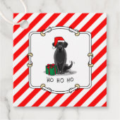 クリスマスサンタブラックラブラドールリトリエバーキュート フェイバータグ (正面)