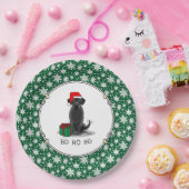 クリスマスサンタブラックラブラドールリトリエバーキュート ペーパープレート (パーティー)