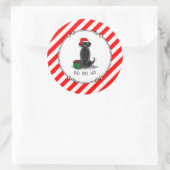 クリスマスサンタブラックラブラドールリトリエバーキュート ラウンドシール (バッグ)