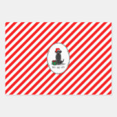 クリスマスサンタブラックラブラドールリトリエバーキュート ラッピングペーパーシート (正面3)