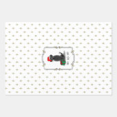 クリスマスサンタブラックラブラドールリトリエバーキュート ラッピングペーパーシート (正面3)