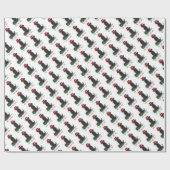 クリスマスサンタブラックラブラドールリトリエバーキュート ラッピングペーパー (フラット)