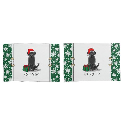 クリスマスサンタブラックラブラドールリトリエバーキュート 枕カバー (フロントセット)