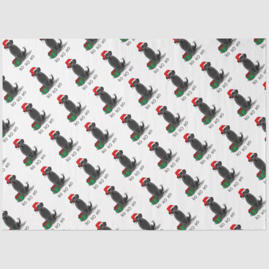 クリスマスサンタブラックラブラドールリトリエバーキュート 薄葉紙 (正面)