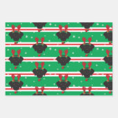 クリスマスサンタブラックラブラドールレトリエバードッグ ラッピングペーパーシート (正面3)